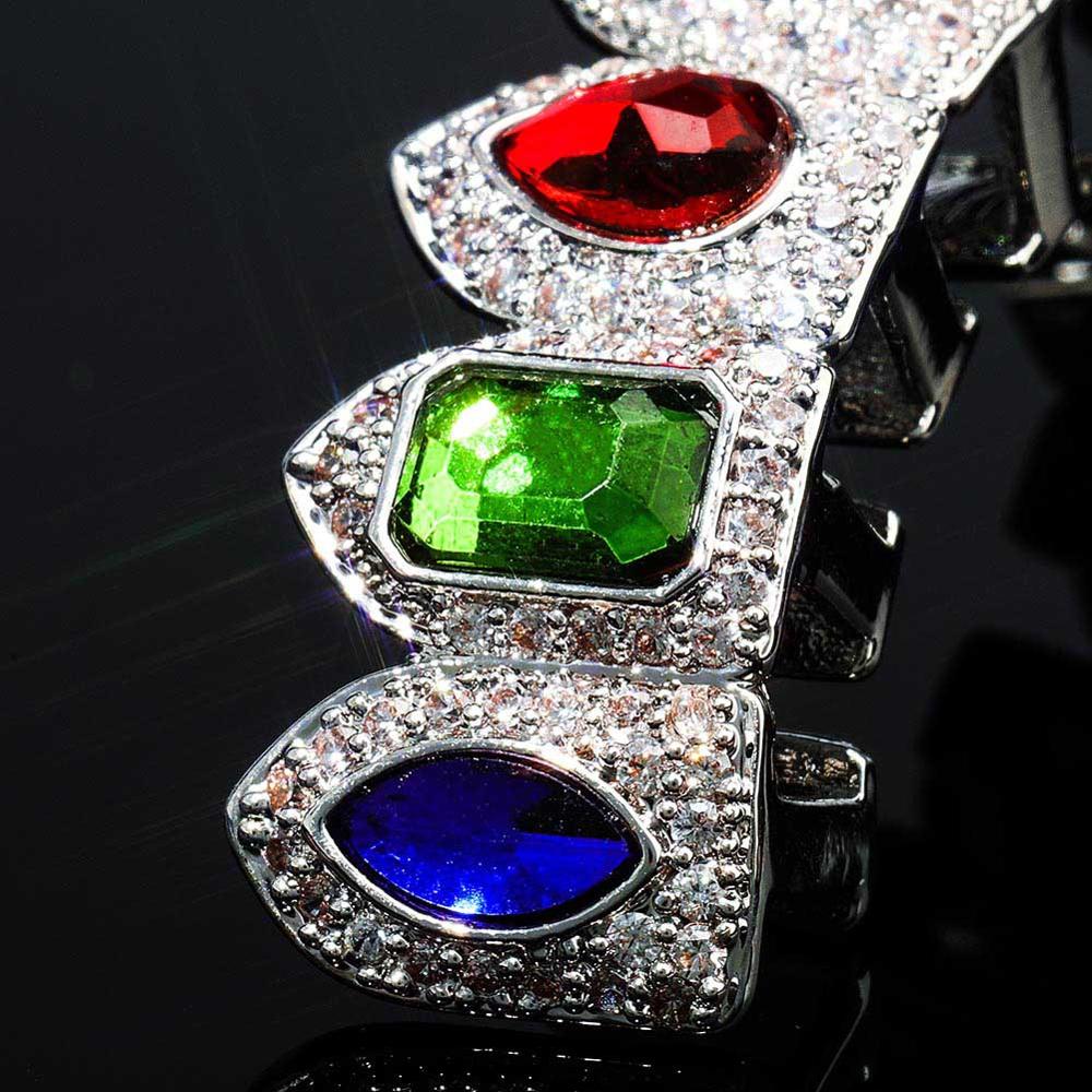 Colored zircon hiphop decorative braces