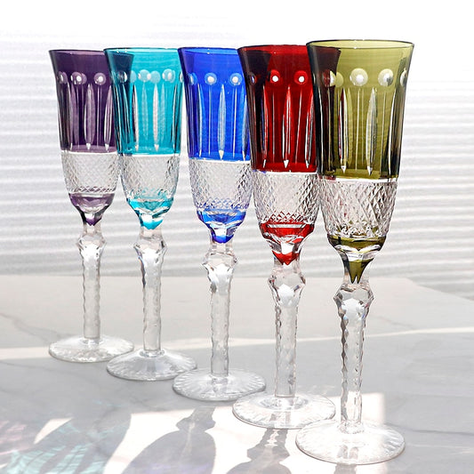 Crystal Flute champagnevibrante color cristal edo kiriko cristalleries